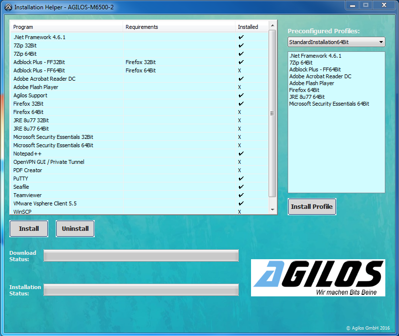 Hauptbildschirm Installation Helper
